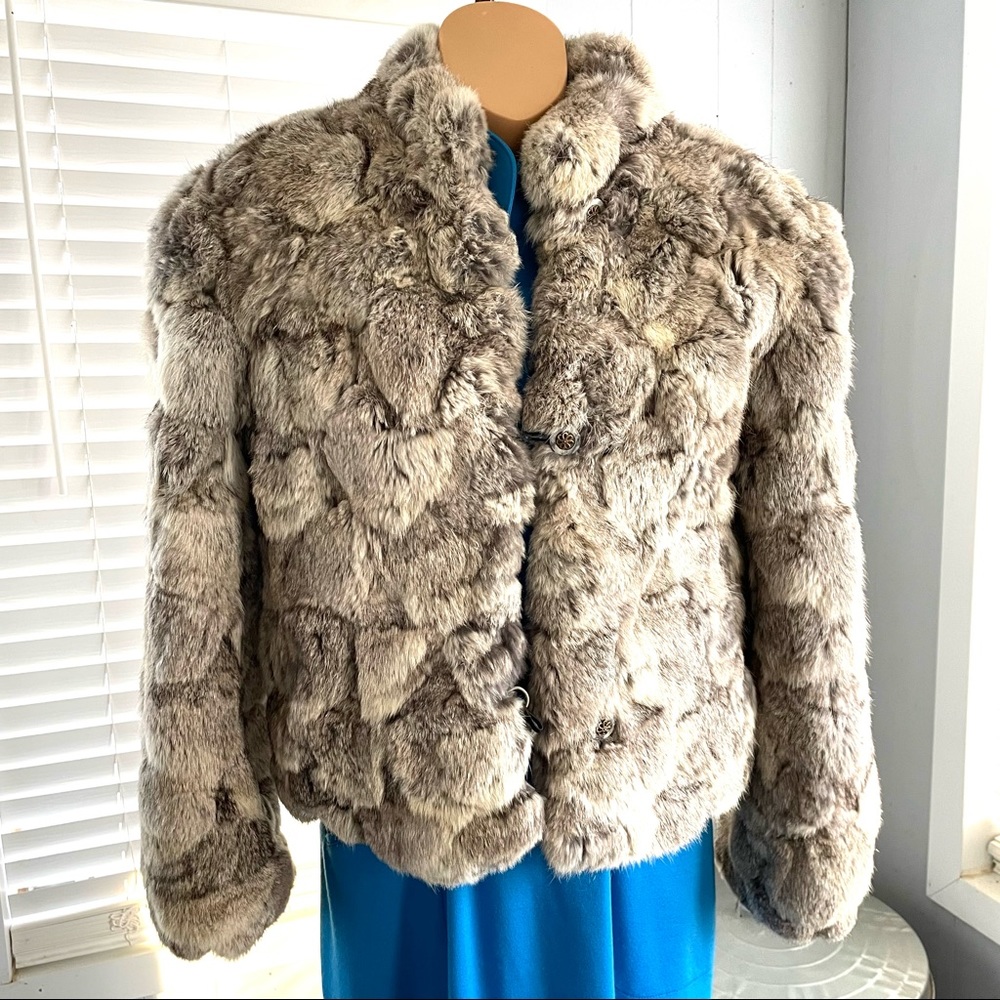 GORGEOUS genuine rabbit fur coat! EUC